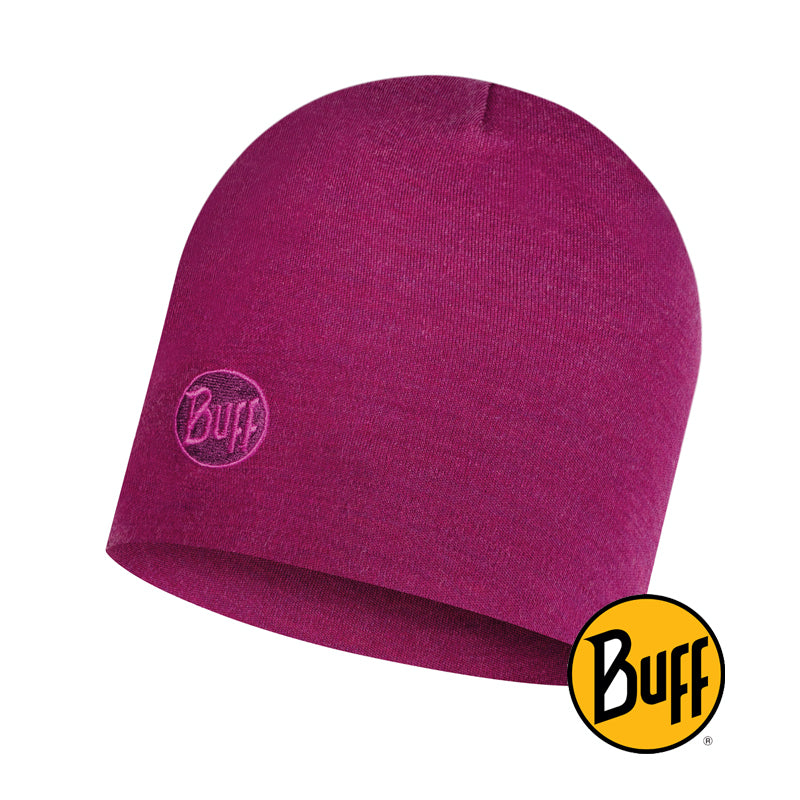 Heavyweight Merino Wool Hat Solid Raspberry