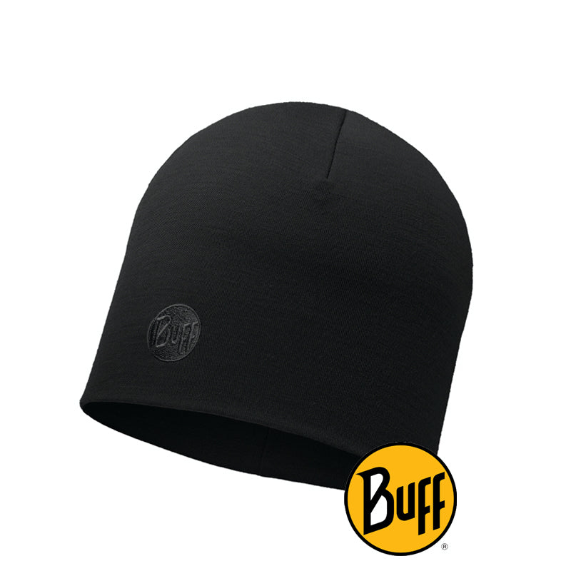 Merino Wool Thermal Hat Solid Black