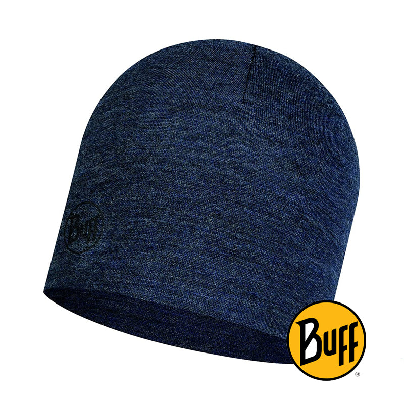 Midweight Merino Wool Hat Night Blue Melange
