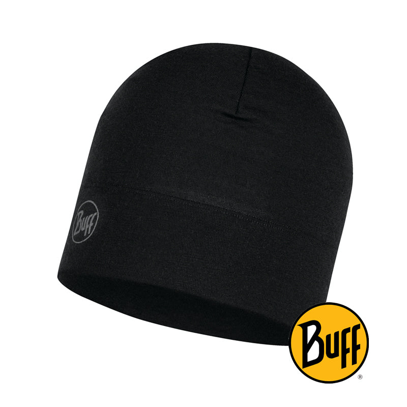 Midweight Merino Wool Hat Solid Black