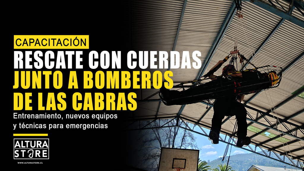 Capacitación en rescate con cuerdas junto a la Primera Compañía de Bomberos de Las Cabras