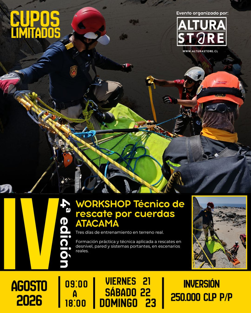 AGOSTO 2026 - IV WORKSHOP DE RESCATE POR CUERDAS EN ATACAMA